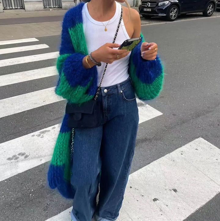 Stilla | Cardigan med dristige striber