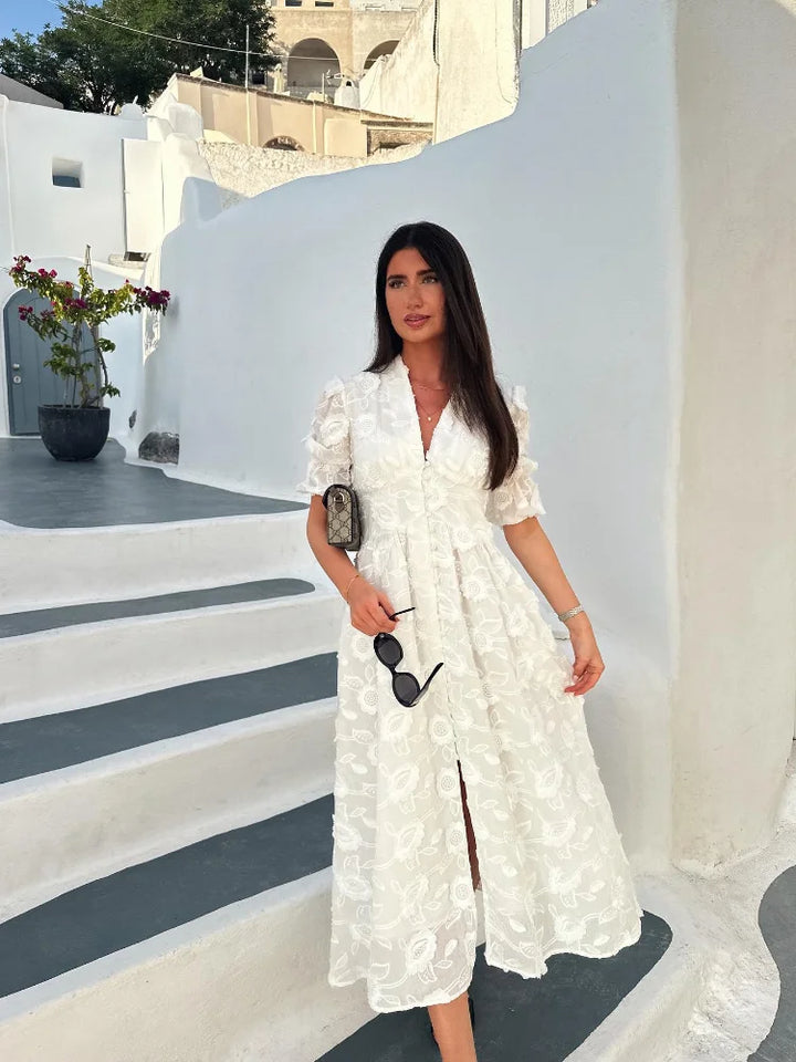 Stilla | Broderet Mid Kjole