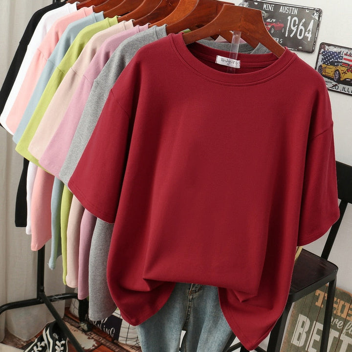 Stilla | Kælentisk Bomulds Basic: Plus Size T-shirt Til Damer