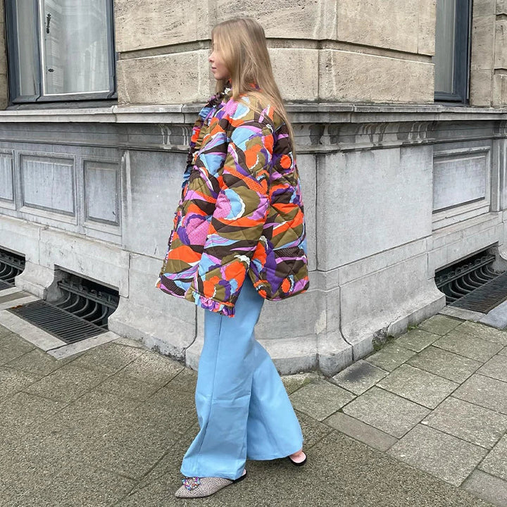 Stilla | Farverig frakke til et iøjnefaldende look