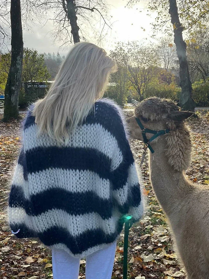 Stilla | Stribet Pullover Af Groft Uld