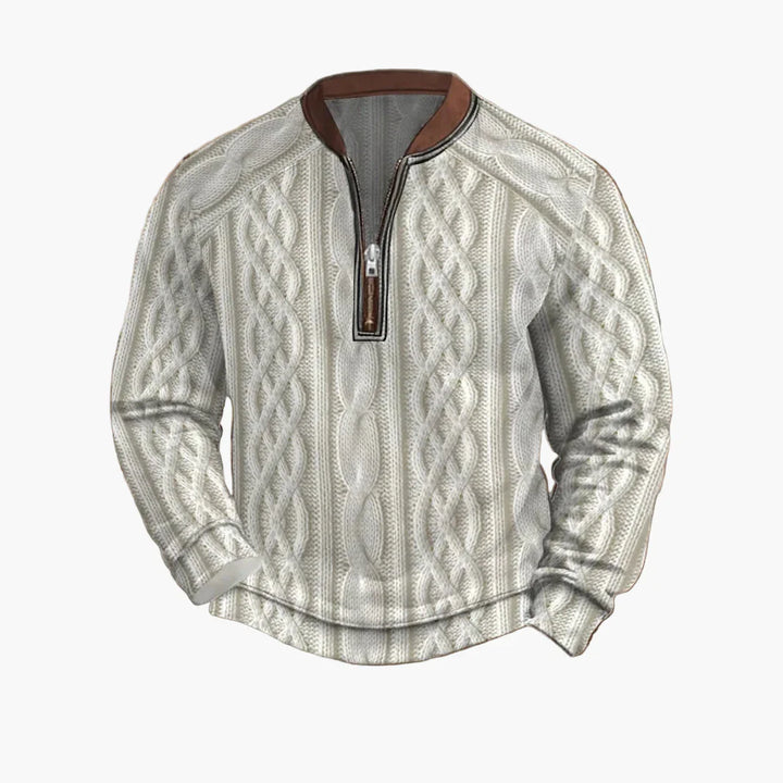 Stilla | Strikpullover med Lynlås - Moderne Fritidslook til Efterår og Forår