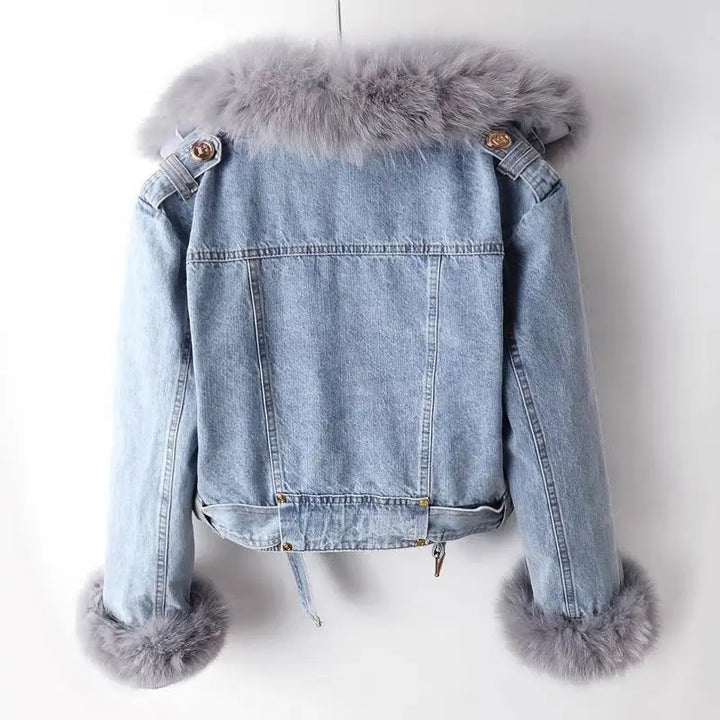 Stilla | Denimjakke Med Pels Til