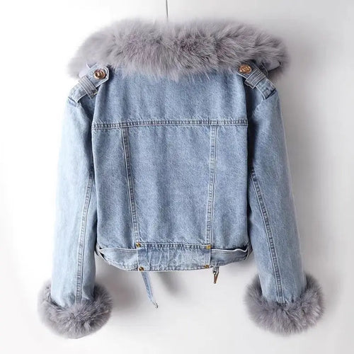 Stilla | Denimjakke Med Pels Til