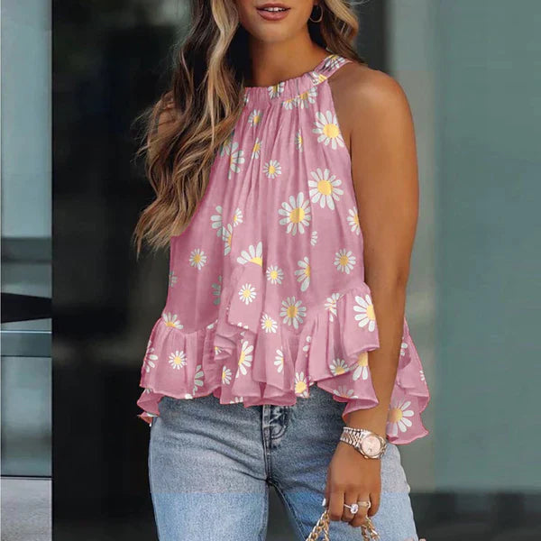 Stilla | Without Sleeves Top Med Ståkrave Og Rynker