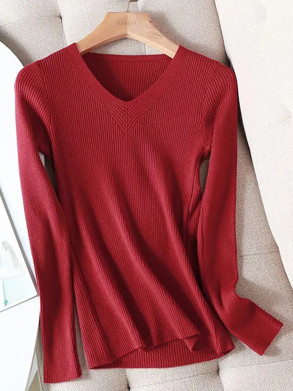 Stilla | Smart Efterårs Pullover Med V-hals
