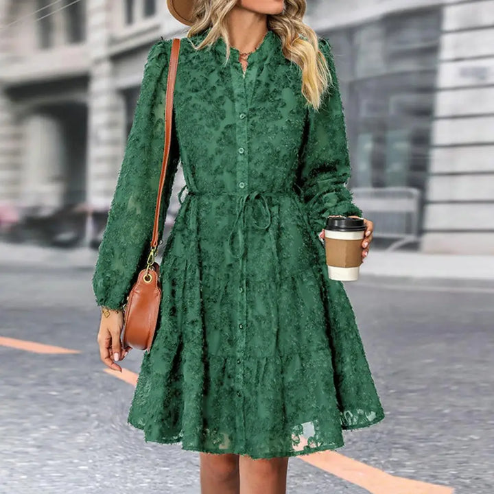 Stilla | Elegante A-linje Blonde Midi Kjole Med Charme