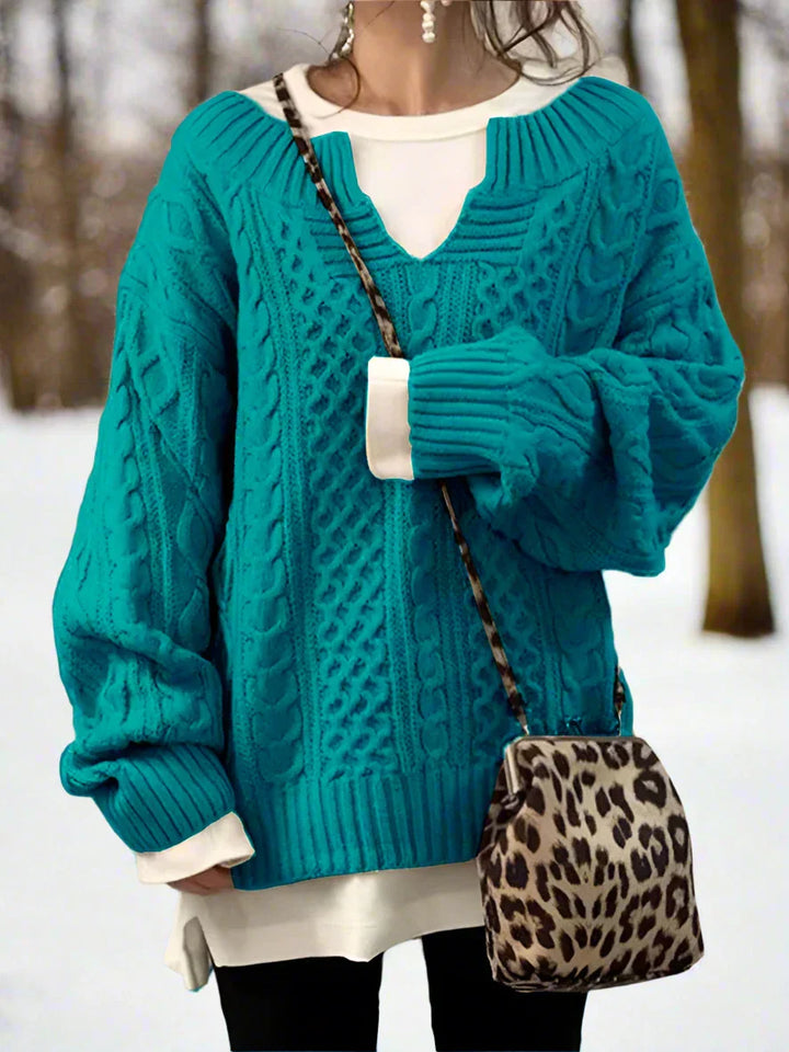 Stilla | Uld Kabelstrikpullover Overstørrelse Strikpullover