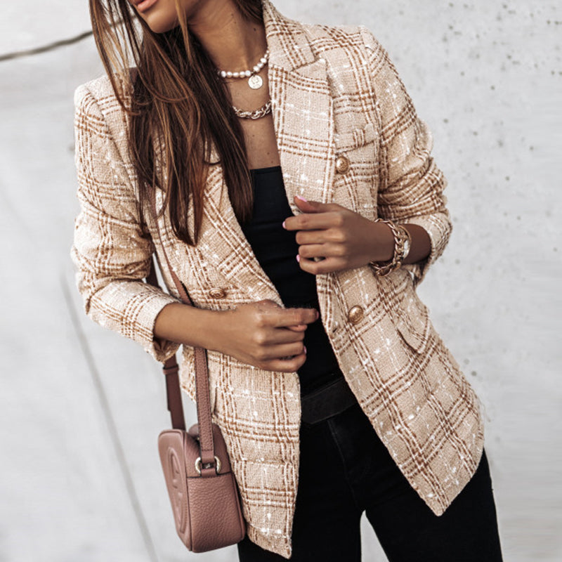 Stilla | Elegant Blazer Med Rudemønster