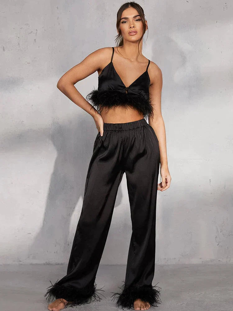 Stilla | Camisole Sæt Med Fjer