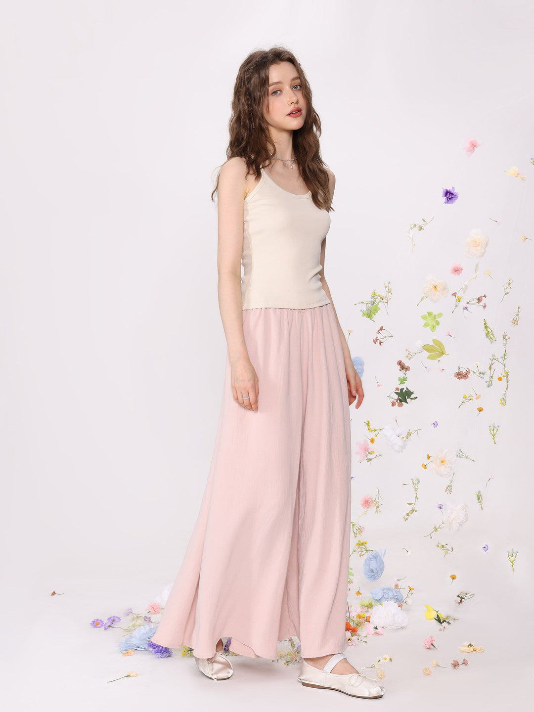 Dame Strik Cami Tank Top Enfarvet Slim Fit
