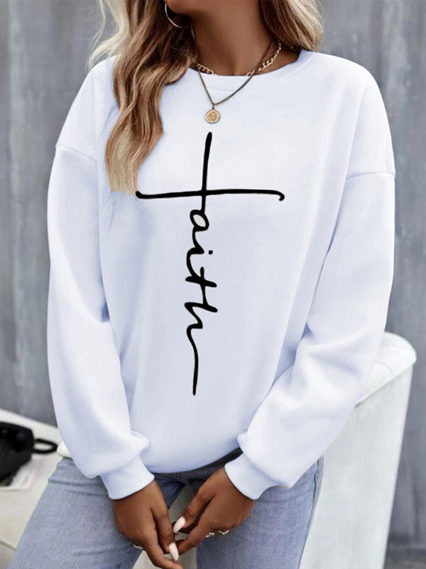 Stilla | Langærmet T-shirt med Bogstav Print Design