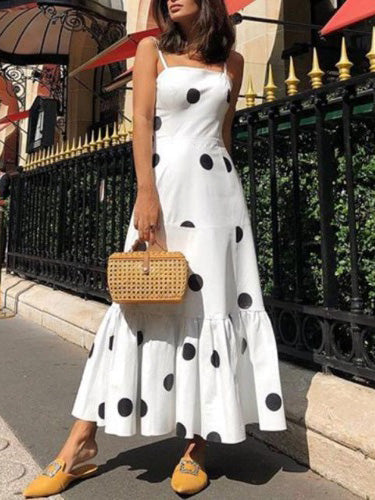 Stilla | Kvindernes Kjoler Sling Polka Dot Print Uden Ærmer Kjole
