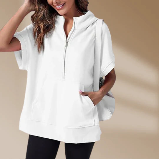 Stilla | Dame Sweatshirt med Halv Lynlås