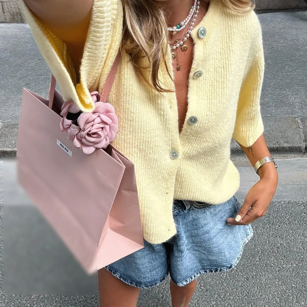 Stilla | Pastel Farvet Cozy Strikjakke