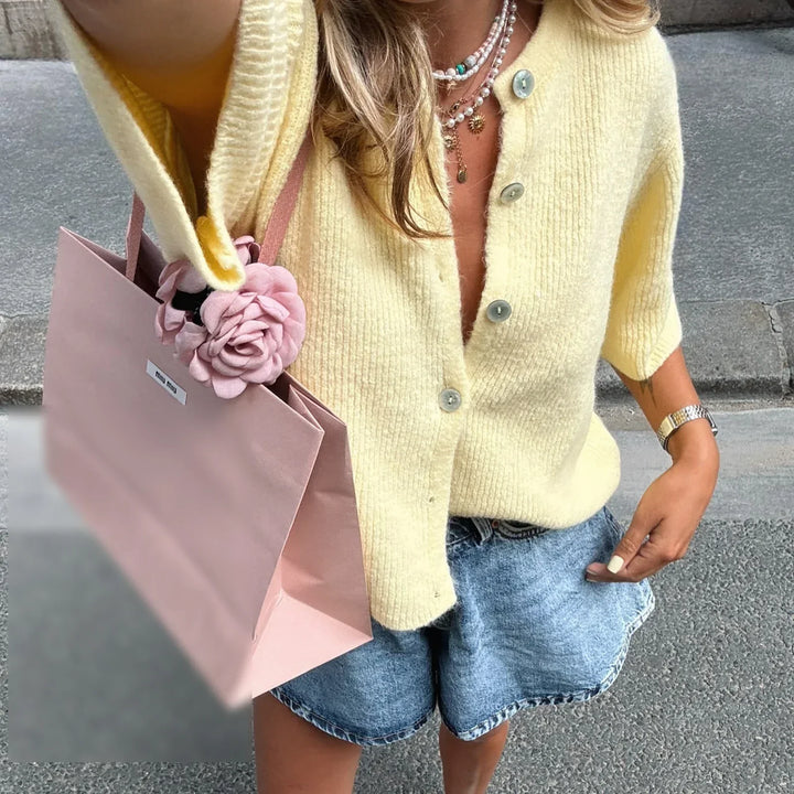 Stilla | Pastel Farvet Cozy Strikjakke