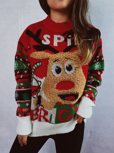Stilla | Rund hals julesweater med comic mønster