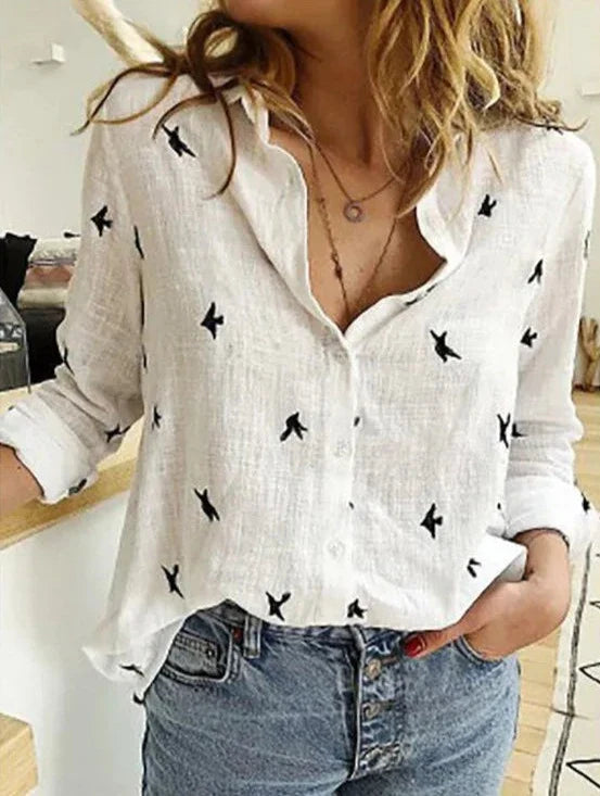 Stilla | Elegant, Casual Dame Langærmet Shirt Af Bomuld Og Linned