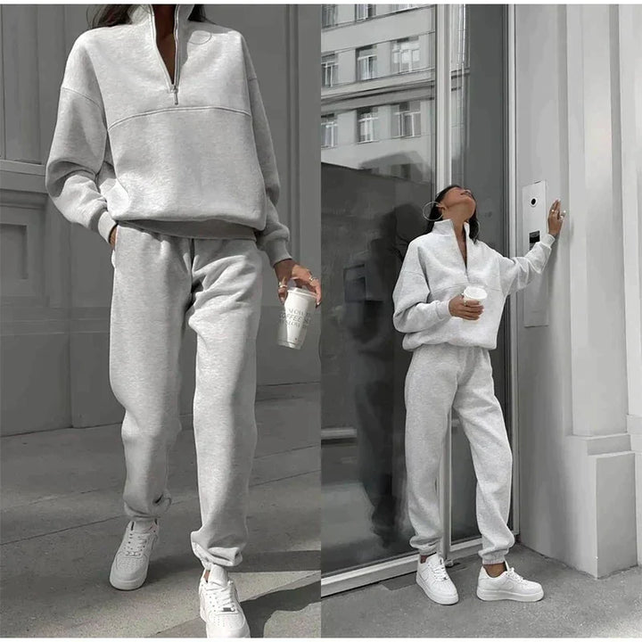 Stilla | Piece Afslappet Solid Pullover Sæt Til Kvinder
