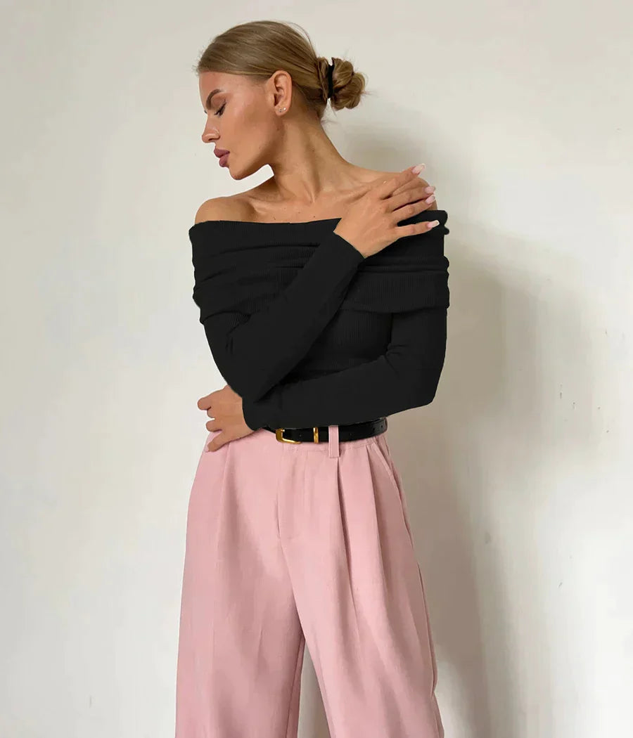 Stilla | Cashmere Trøje Med Bare Skuldre