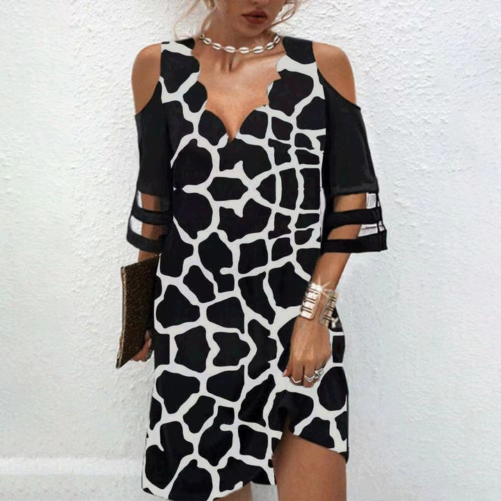 Stilla | Sexy Bodycon Off Shoulder V-hals Mini Kjole