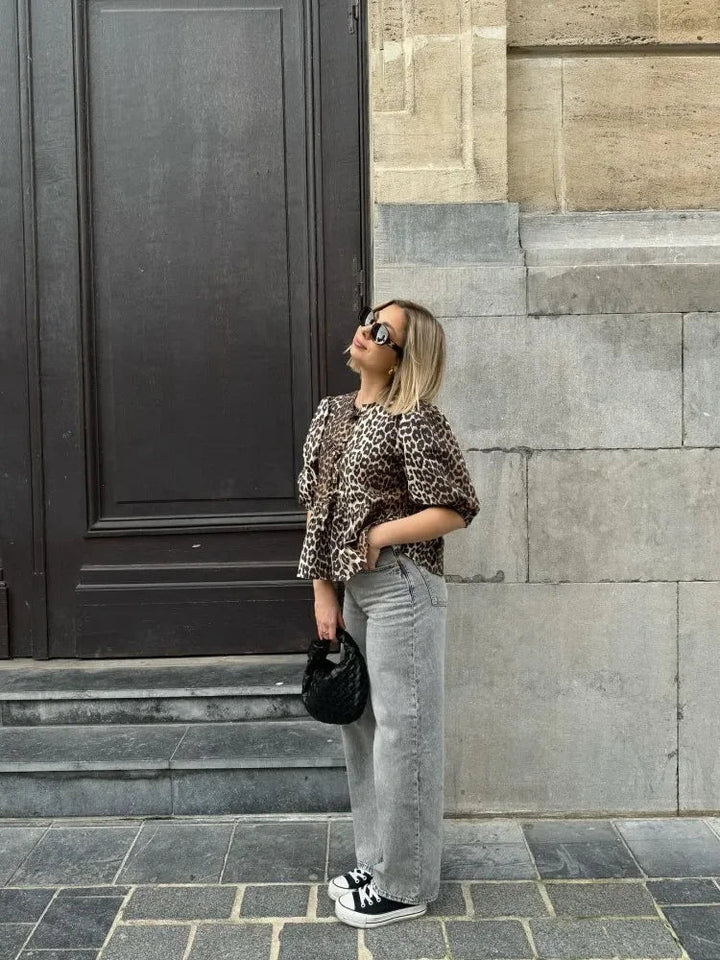Stilla | Sløjfe Leopard Print Dame Top