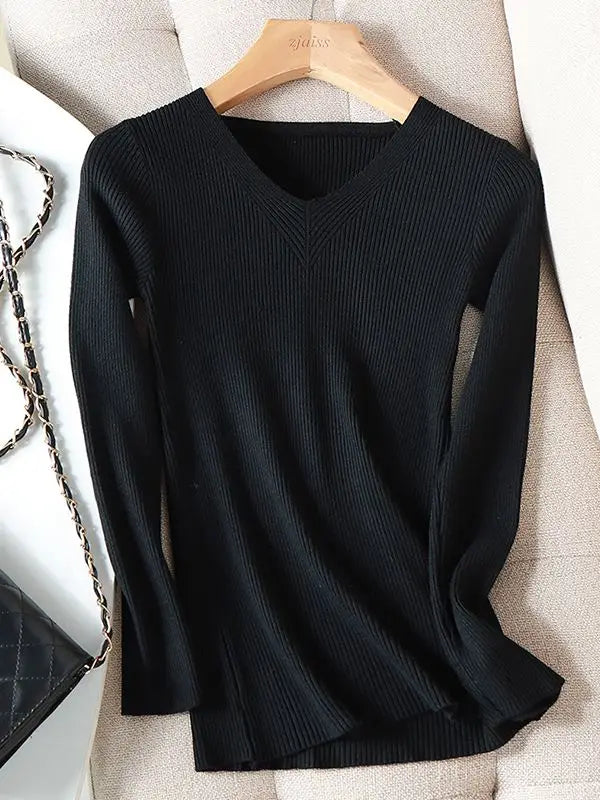 Stilla | Smart Efterårs Pullover Med V-hals