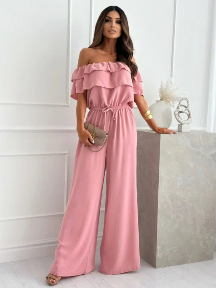 Stilla | Afslappet Off the Shoulder Kortærmet Jumpsuit