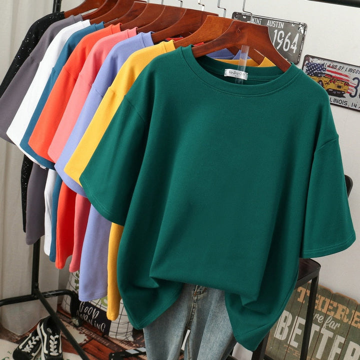 Stilla | Kælentisk Bomulds Basic: Plus Size T-shirt Til Damer