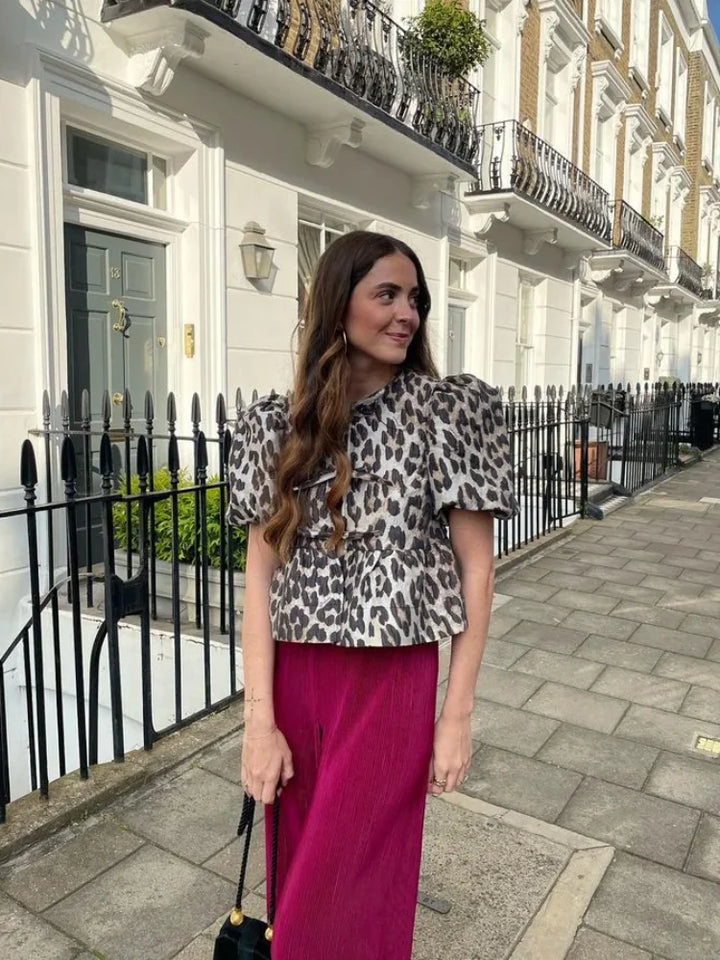 Stilla | Sløjfe Leopard Print Dame Top