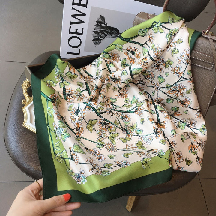 Stilla | Square 100% Silke Chic Blomst Dekoration Kvinder