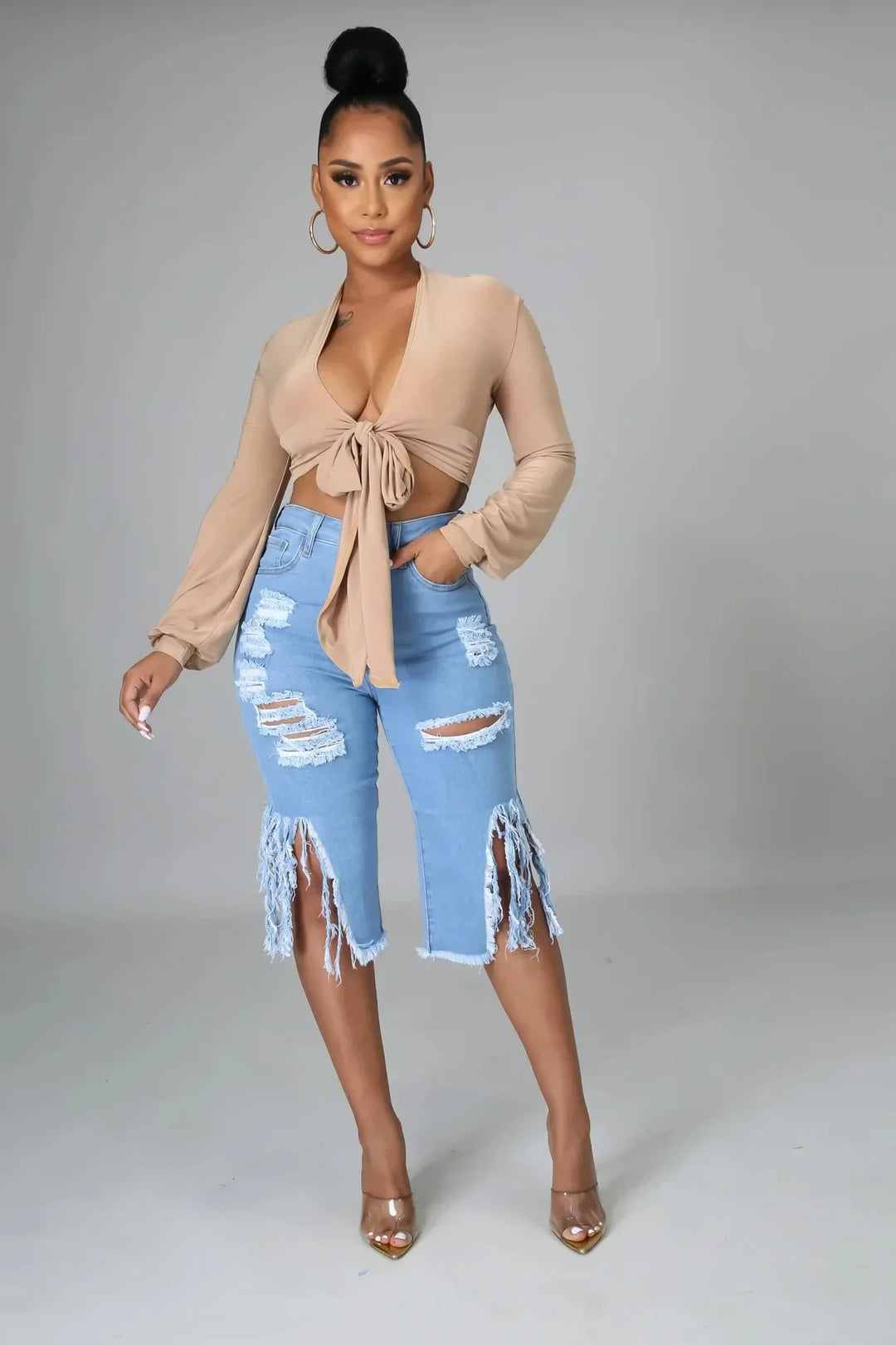 Stilla | Rippede Denimshorts