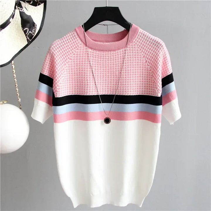 Stilla | Bluse Kortærmet Strikket Bluse