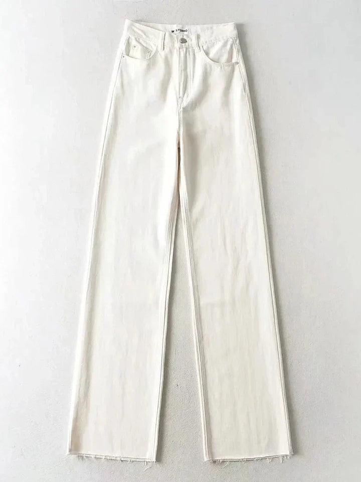 Stilla | Bred Jeans Med Høj Talje