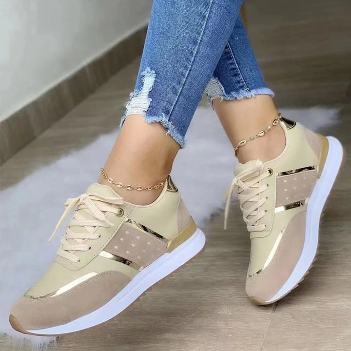 Stilla | Dame Sneakers med Metalliske Detaljer