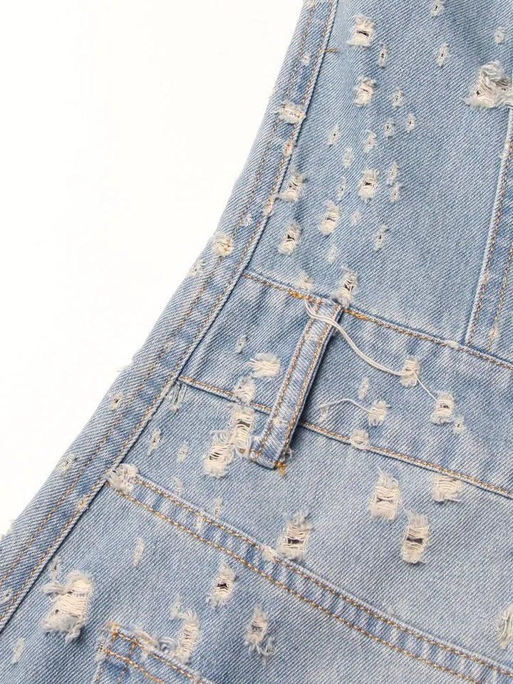 Stilla | Distressed Denim A-line Kjole