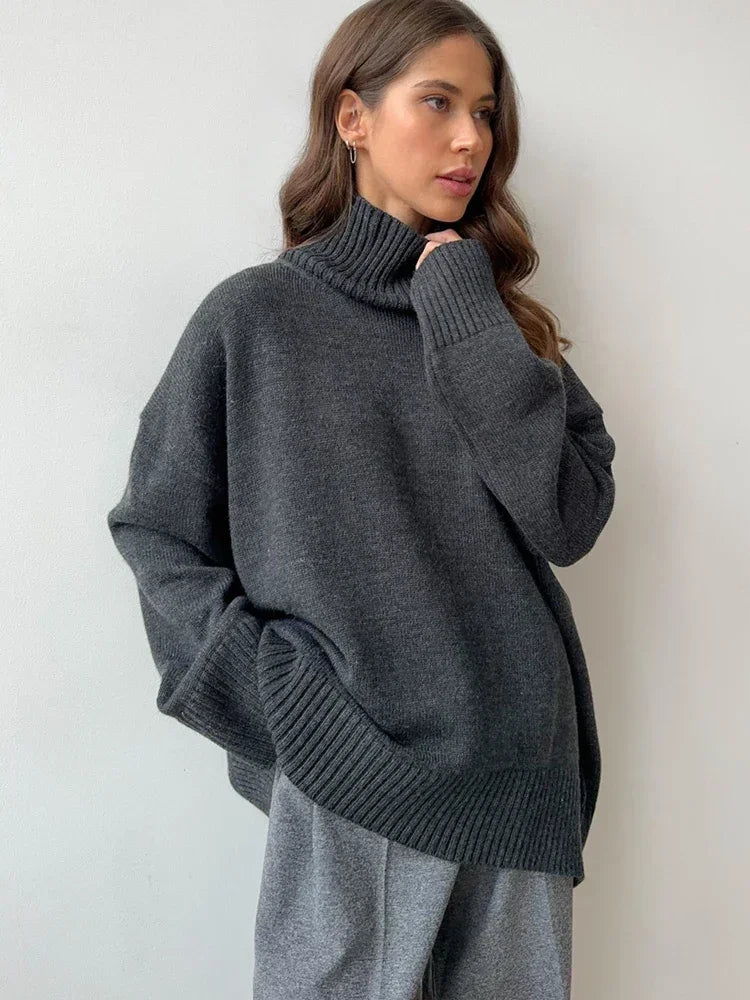 Stilla | Stilfuld Rullekrave sweater Look