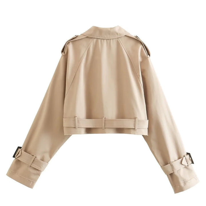Stilla | Kort Trenchcoat Jakke i Beige Til kvinder