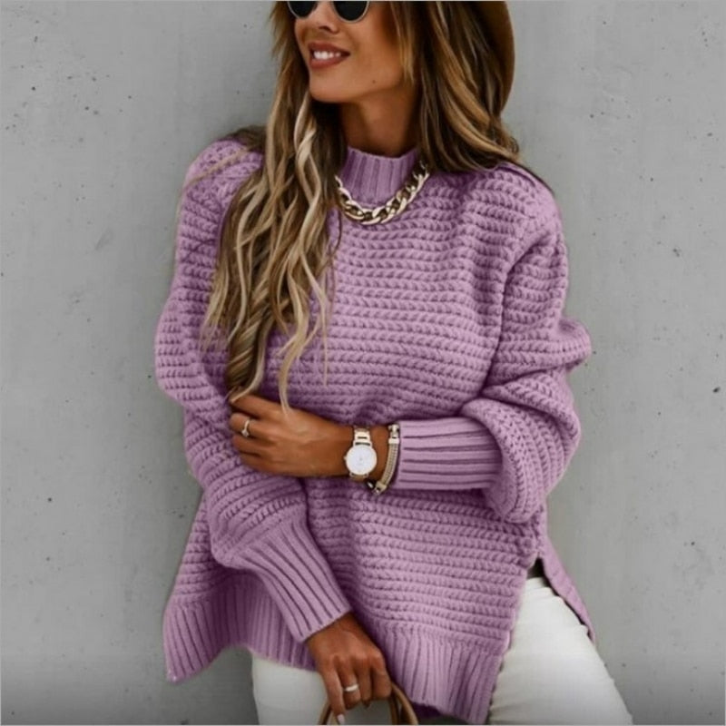 Stilla | Strikpullover Oversized Fit Rund Halsudskæring Lange Ærmer Blød og Behagelig