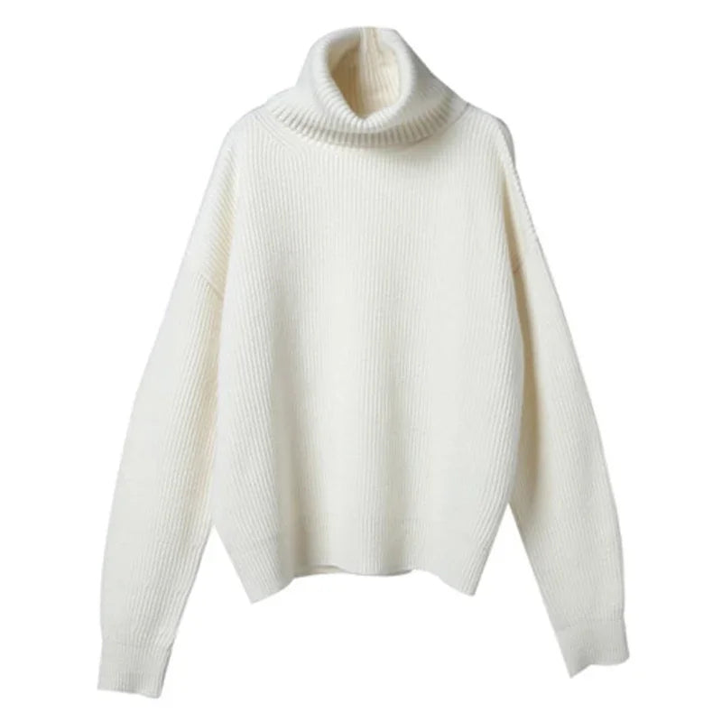 Stilla | Rullekrave Sweater Oversized Stil til Fritid og Kontor