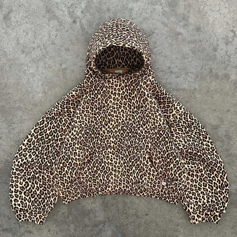 Stilla | Hættetrøje med leopardmønster
