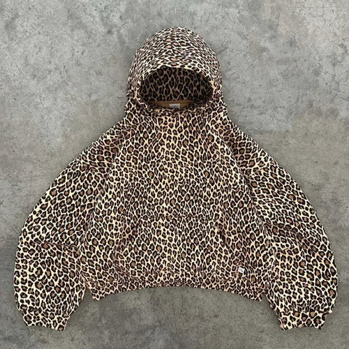 Stilla | Hættetrøje med leopardmønster