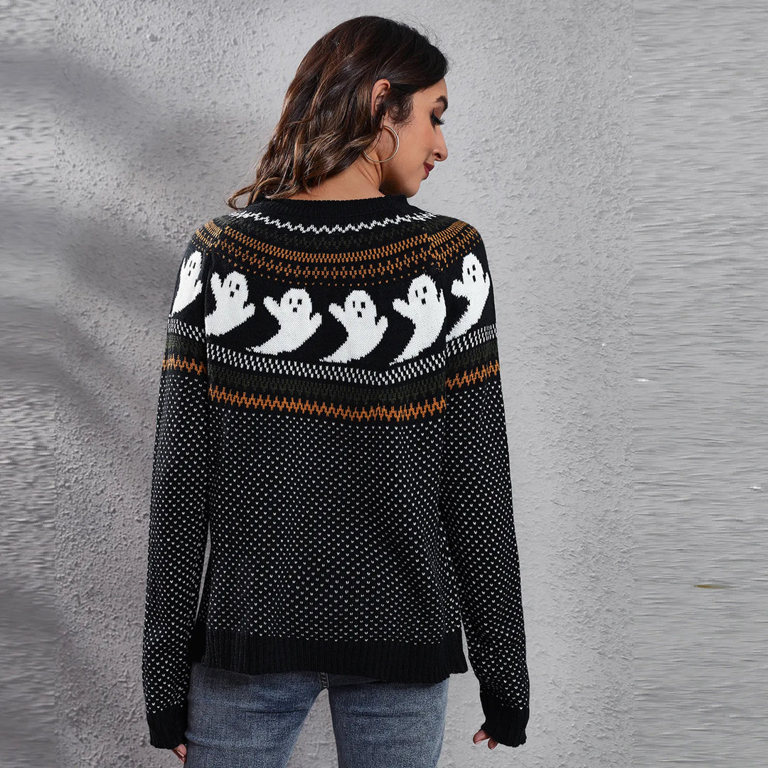 Stilla | Vintage Halloween Geist Sweater Til Damer