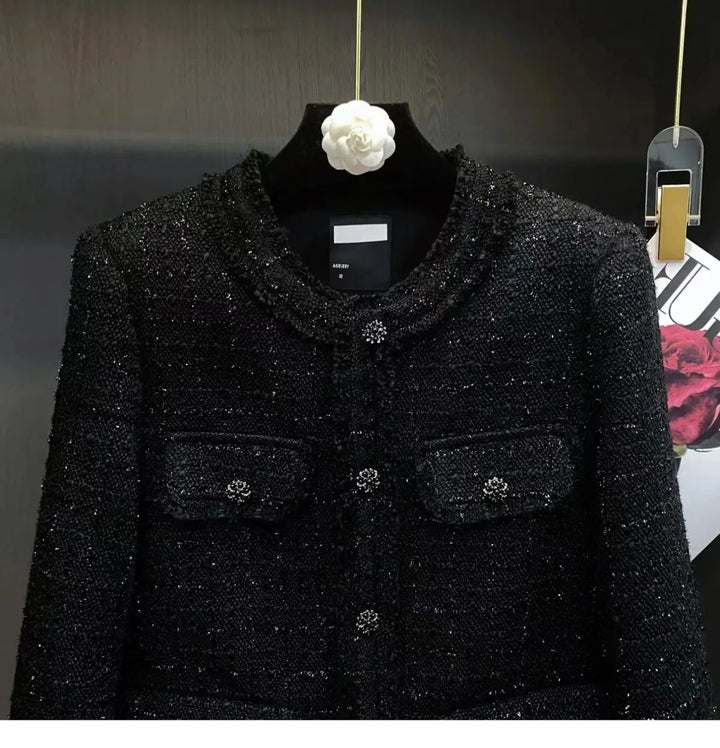 Stilla | Jakke i Sort Tweed