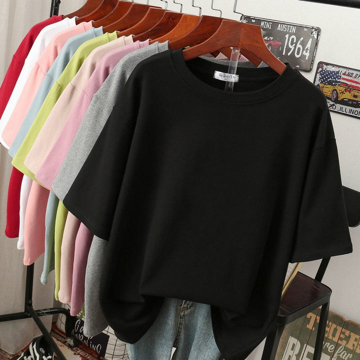 Stilla | Kælentisk Bomulds Basic: Plus Size T-shirt Til Damer