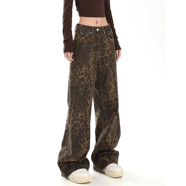 Stilla | Retro Leopardmønster Bukser Design