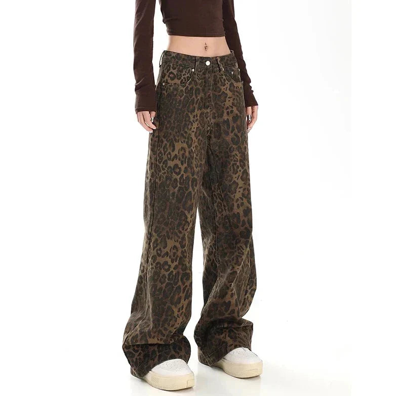 Stilla | Retro Leopardmønster Bukser