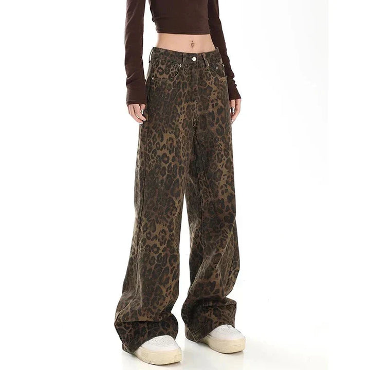 Stilla | Retro Leopardmønster Bukser
