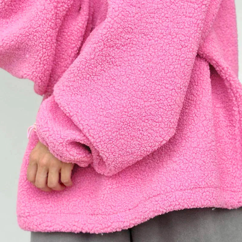 Stilla | Pink Trøje Lavet Af Strikket Lammefleece