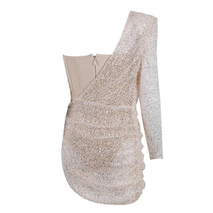 Stilla | Bandage Bustier Paillet Asymmetrisk Kjole